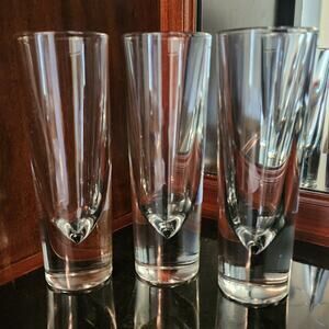 3 MCM Carlo Moretti Italian Brunch Bullet Glasses VTG 70-80's Made Italy Heavy